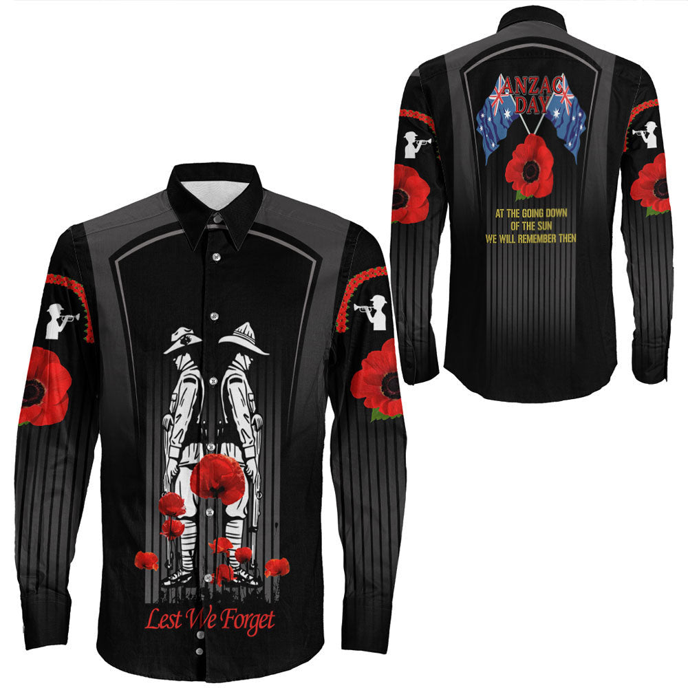 Rugbylife Clothing Anzac Remembrance Day Lest We Forget Long Sleeve Button Shirt