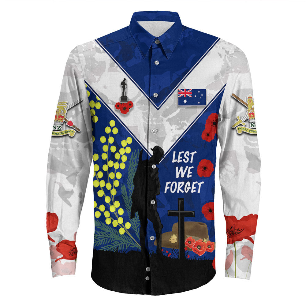 Rugbylife Clothing Australia Anzac Lest We Forget 2023 Long Sleeve Button Shirt