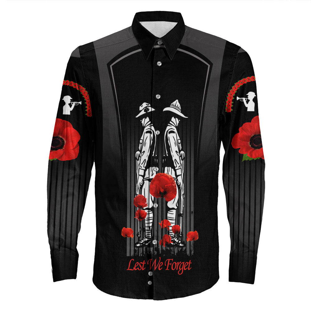 Rugbylife Clothing Anzac Remembrance Day Lest We Forget Long Sleeve Button Shirt