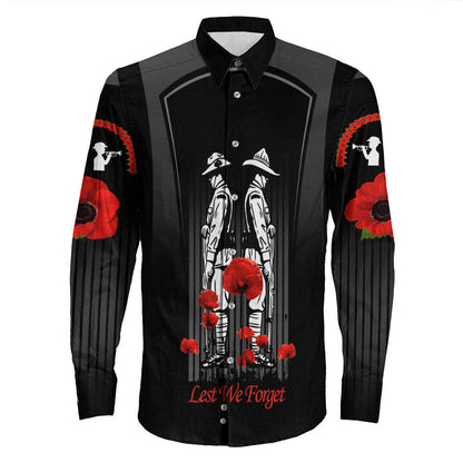 Rugbylife Clothing Anzac Remembrance Day Lest We Forget Long Sleeve Button Shirt