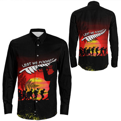 Rugbylife Clothing Anzac Lest We Forget Sun Long Sleeve Button Shirt