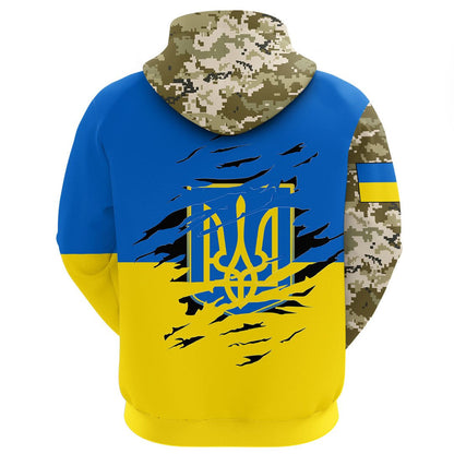 Ukraine Camo Skull Hoodie