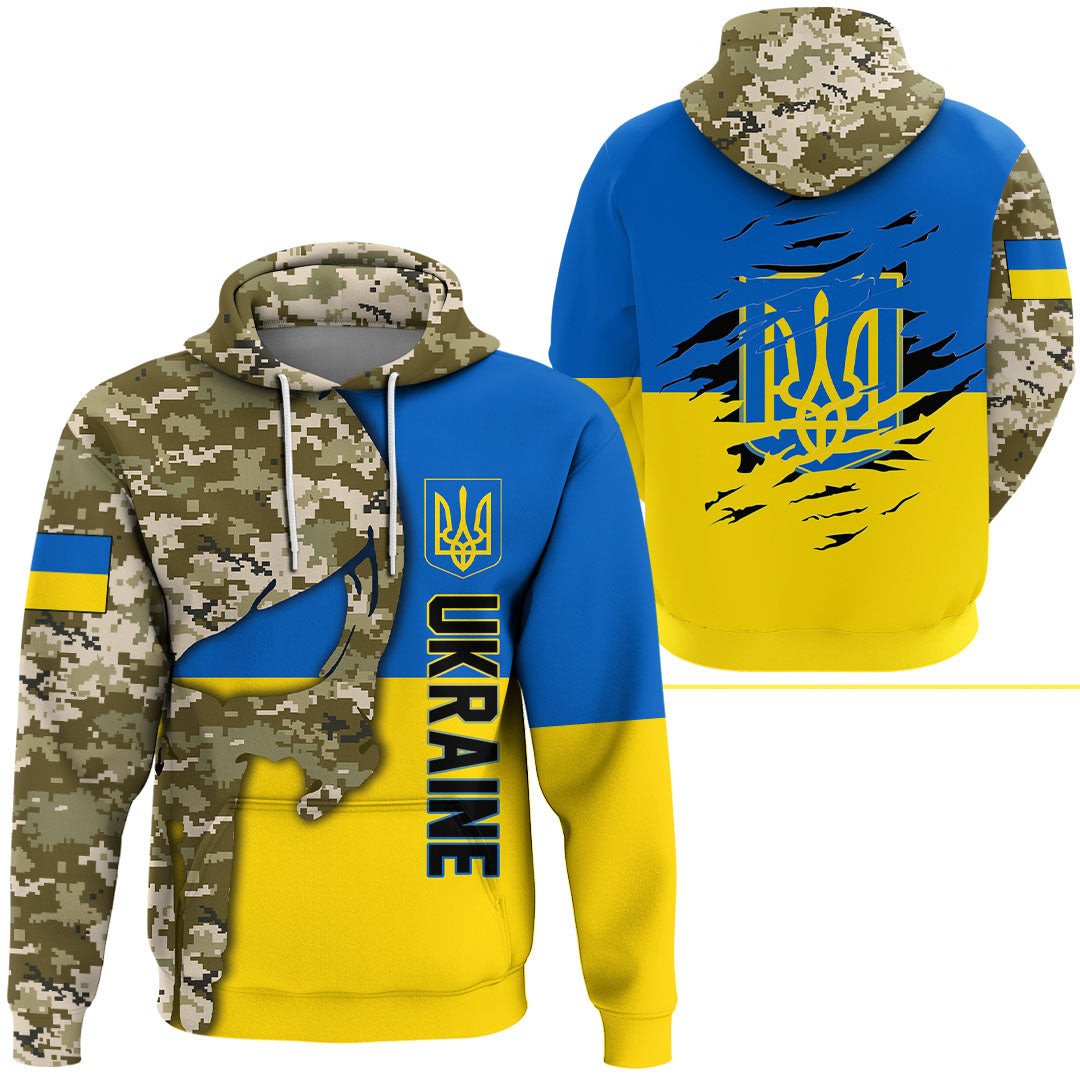Ukraine Camo Skull Hoodie