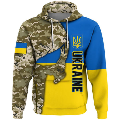 Ukraine Camo Skull Hoodie