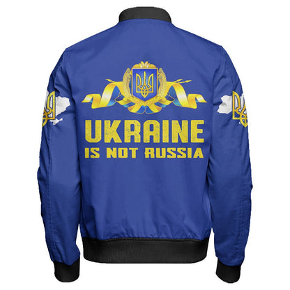 Jacket - Ukraine Not Russia Sleeve Zip Bomber Jacket