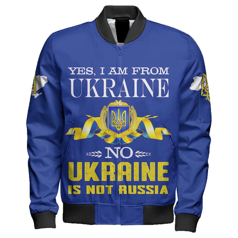 Jacket - Ukraine Not Russia Sleeve Zip Bomber Jacket