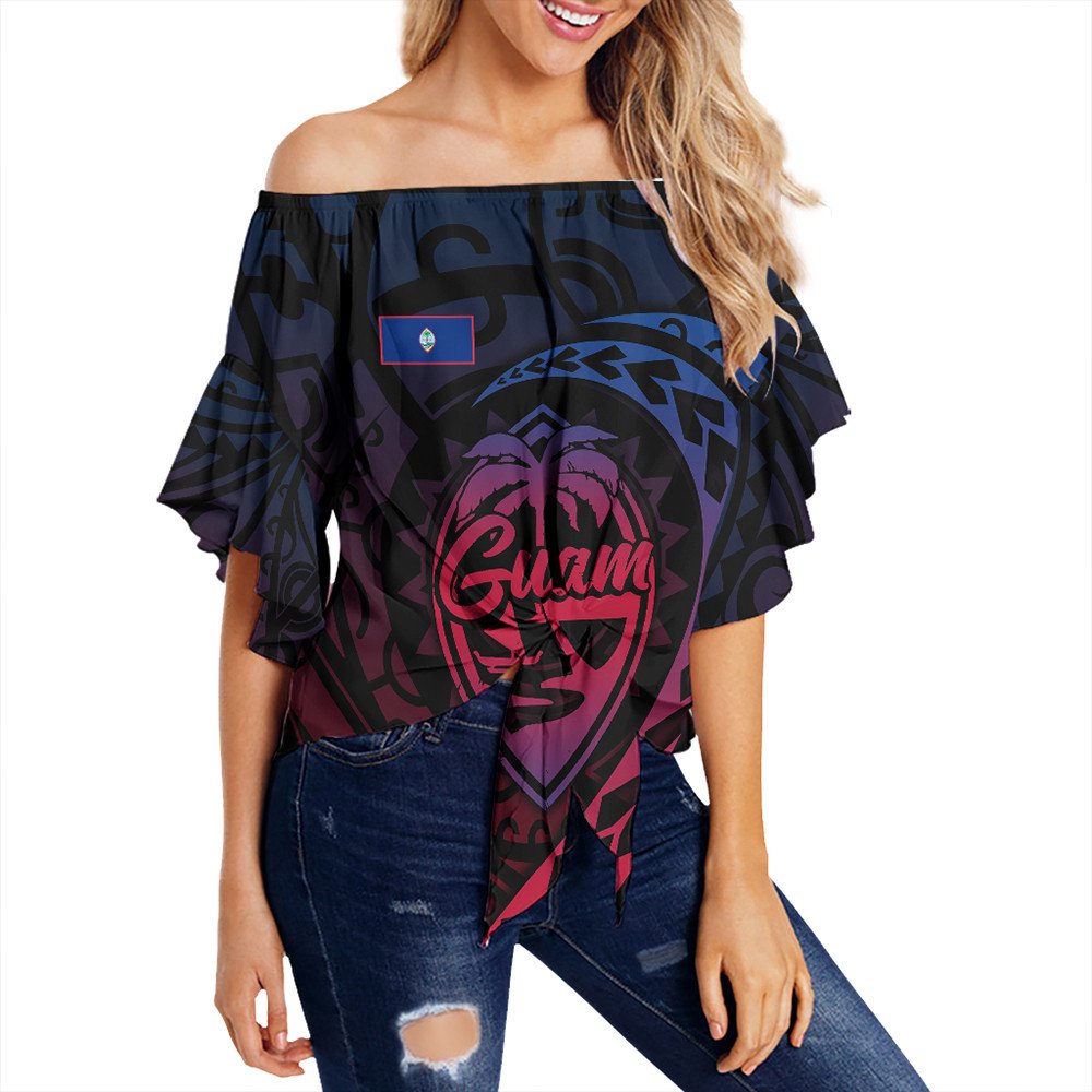 Polynesian Clothing - Guam Rising Style Off Shoulder Wrap Waist Top