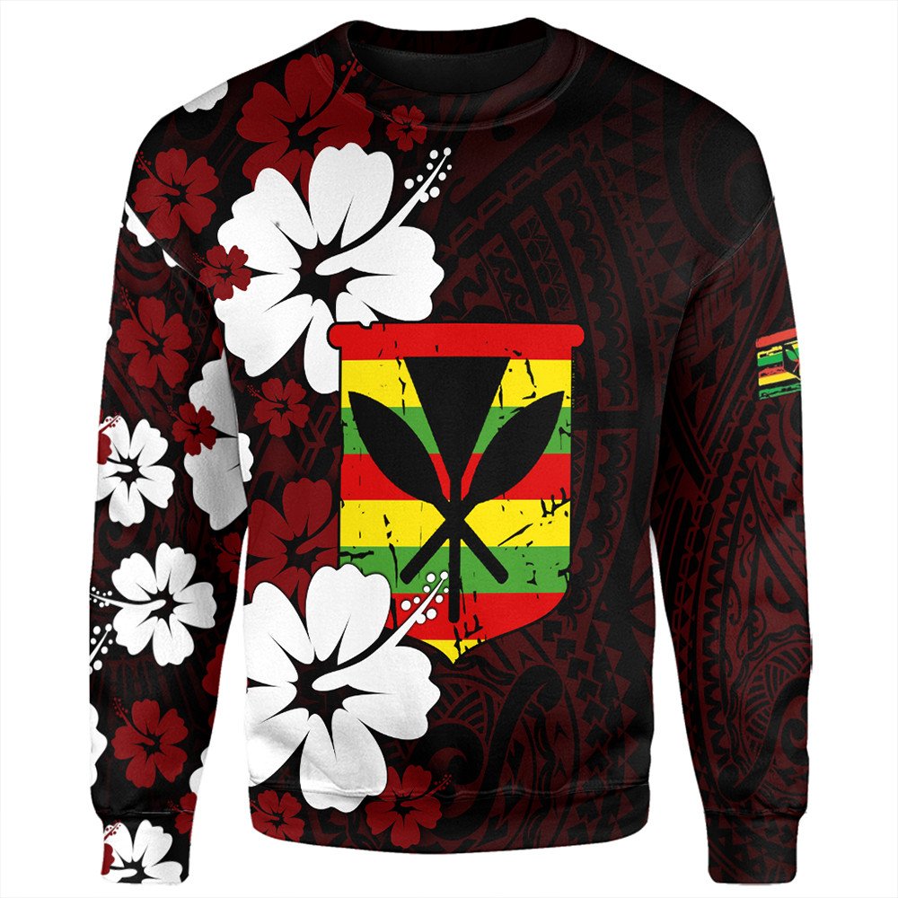 Polynesian Sweatshirt Hawaii Kanaka Hibiscus Style Sweatshirt
