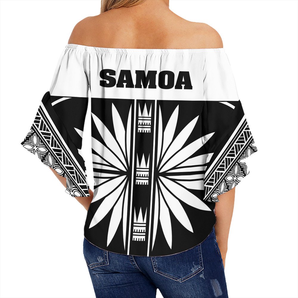 Polynesian Clothing - Samoa Black Saturday Off Shoulder Wrap Waist Top