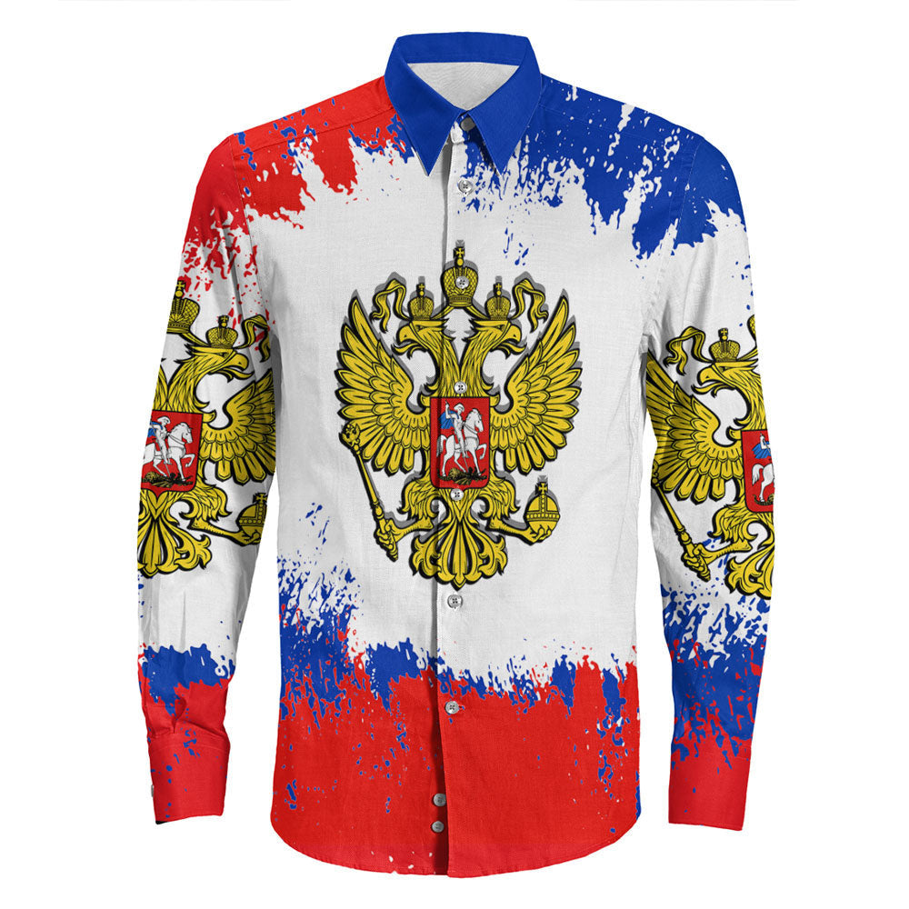 Clothing Russia Paint Style Long Sleeve Button Shirt