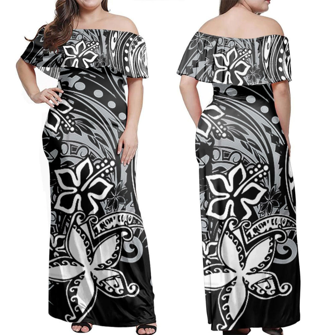Polynesian Dress Polynesian Tribal Threads Off Shoulder Long Dress