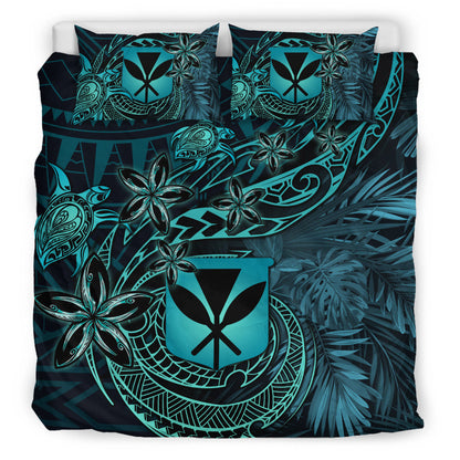 Polynesian Pride Home Set Hawaii Kanaka Maoli Turquoise Tiare Honu Bedding Set