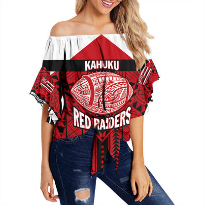 Polynesian Clothing - Personalized Hawaiian High Kahuku Off Shoulder Wrap Waist Top