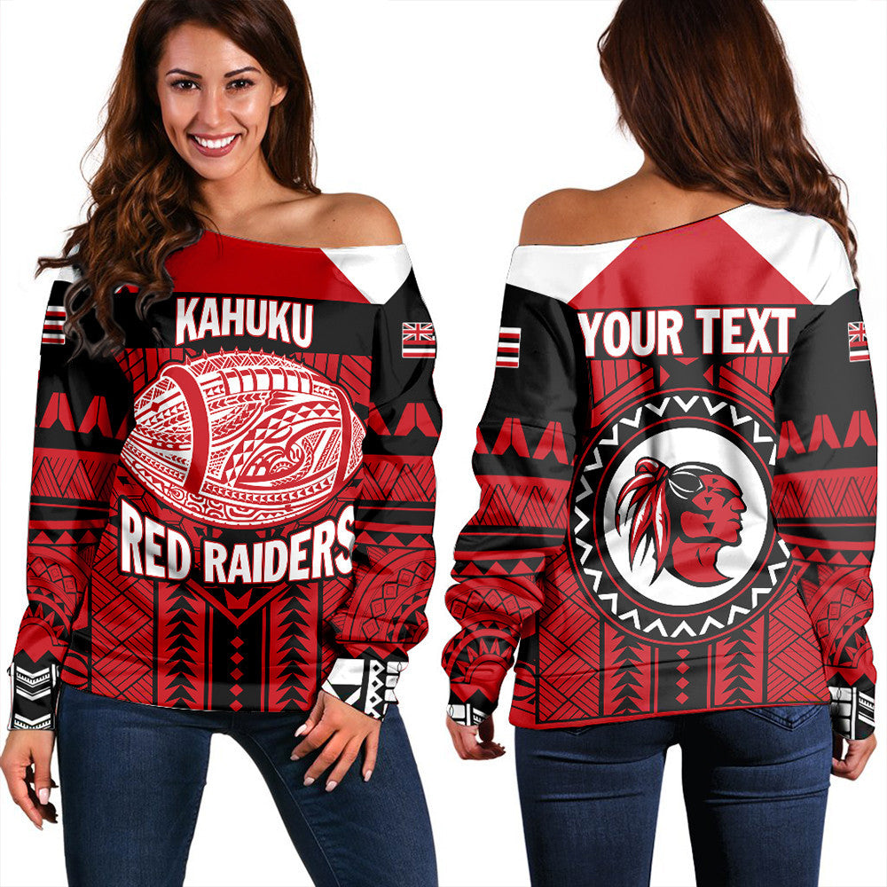 Polynesian Sweatshirt Personalized Hawaiian High Kahuku Women Off Shoulder