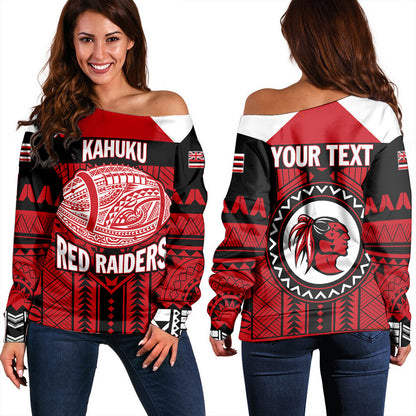 Polynesian Sweatshirt Personalized Hawaiian High Kahuku Women Off Shoulder