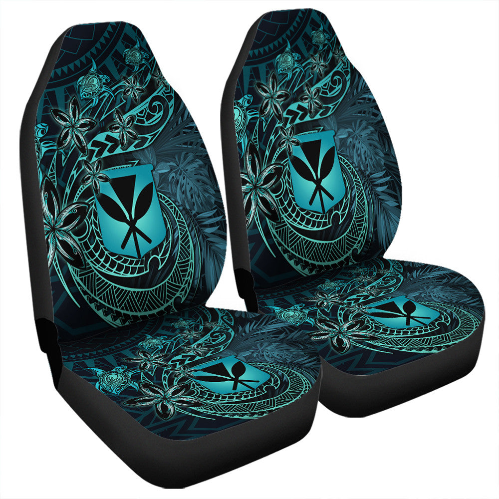 Polynesian Pride Car Accessories Hawaii Kanaka Maoli Turquoise Tiare Honu Car Seat Covers