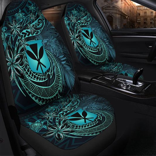Polynesian Car Accessories Hawaii Kanaka Maoli Turquoise Tiare Honu Car Seat Covers