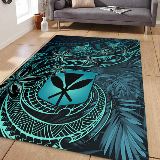 Polynesian Home Set Hawaii Kanaka Maoli Turquoise Tiare Honu Area Rug