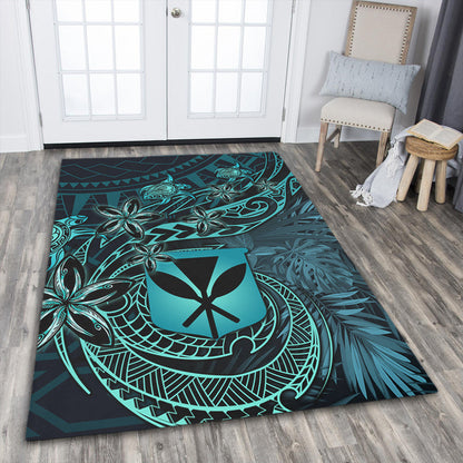 Polynesian Home Set Hawaii Kanaka Maoli Turquoise Tiare Honu Area Rug