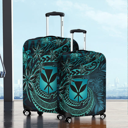 Polynesian Pride Luggage Covers Hawaii Kanaka Maoli Turquoise Tiare Honu Travel Suitcase Cover
