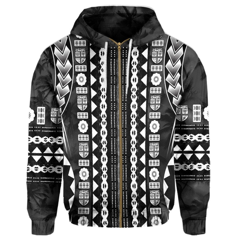 Polynesian Pride Hoodie Fiji Masiterpiece Coconut Tree Zip Hoodie