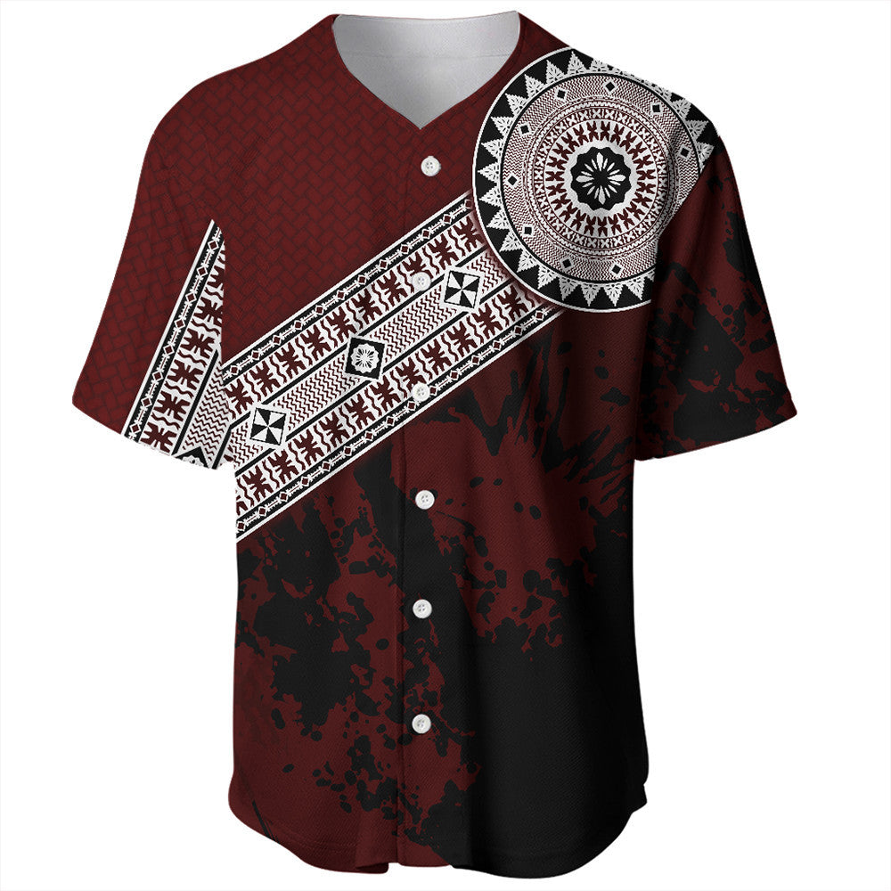 Polynesian Shirt Fiji Masa Paint Style Baseball Jersey