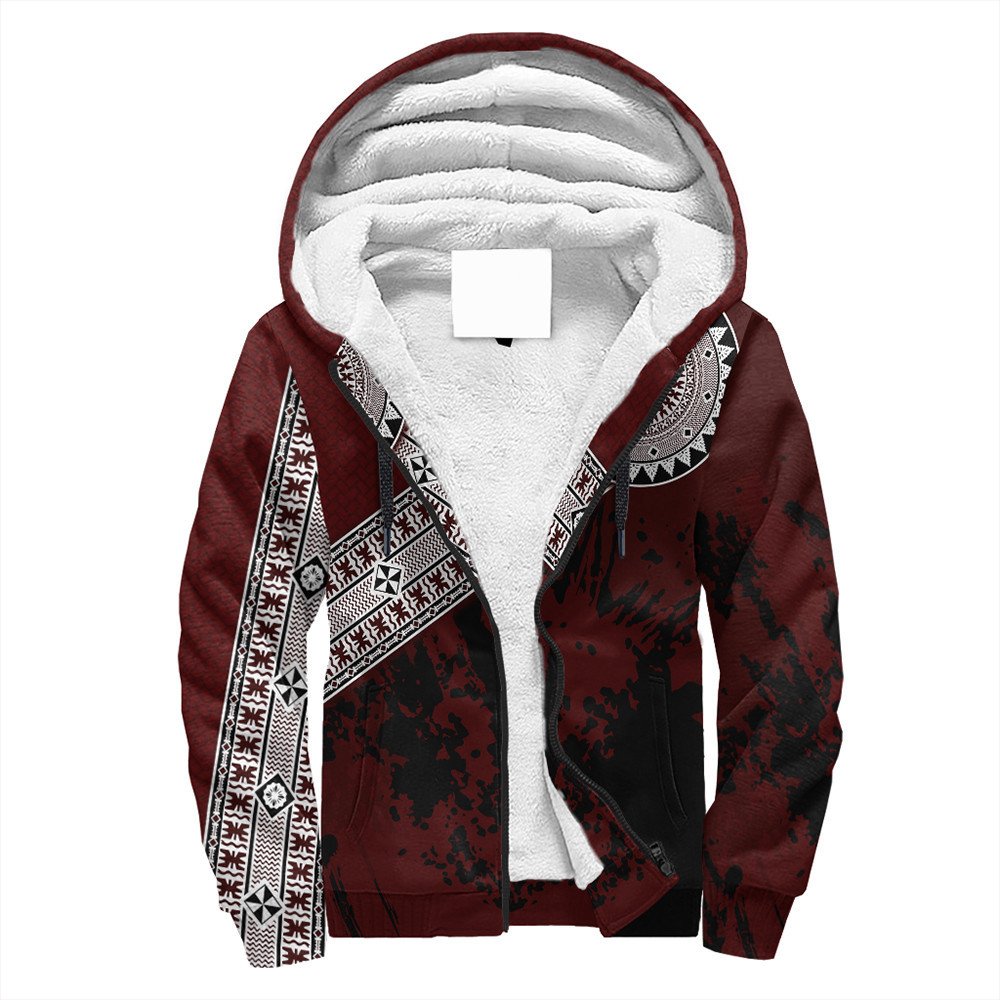 Polynesian Hoodie Fiji Masa Paint Style Sherpa Hoodie