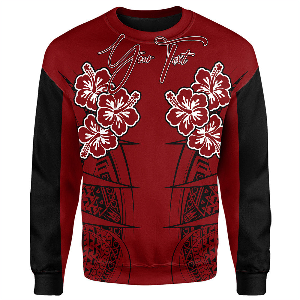 Polynesian Sweatshirt Personalized Hawaii Spearhead Hibiscus Polynesian Sweatshirt