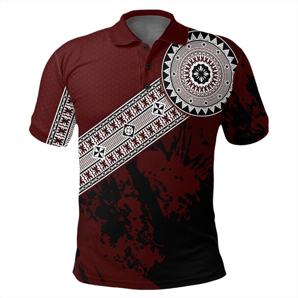 Polynesian Polo Shirt - Fiji Masa Paint Style Polo Shirt