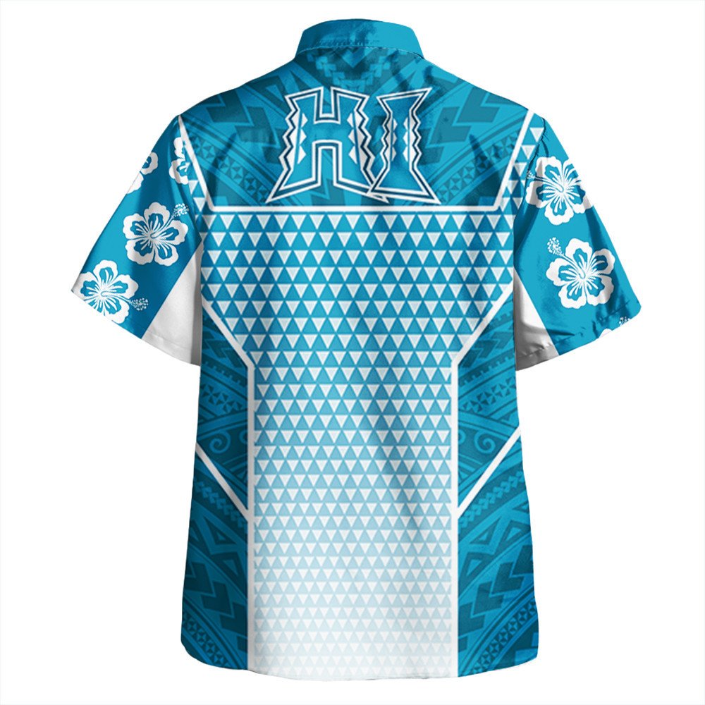 Polynesian Shirt - Personalized Kakau Hawaii Polynesian Blue Gradient Hawaiian Shirt