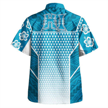 Polynesian Shirt - Personalized Kakau Hawaii Polynesian Blue Gradient Hawaiian Shirt