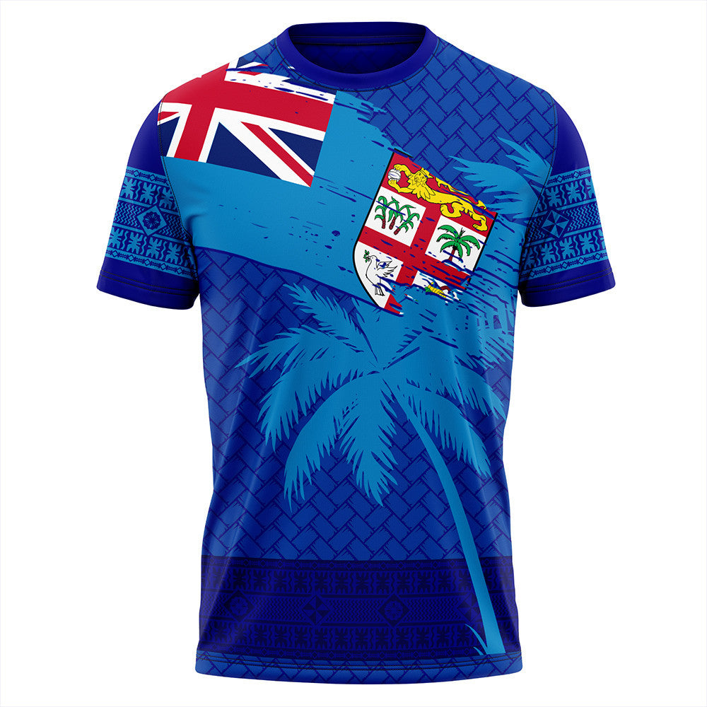 Polynesian T Shirt Fiji Palm Tree Coat Of Arms T Shirt