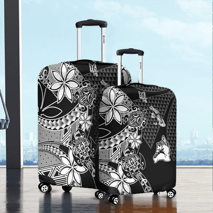 Polynesian Luggage Covers Kanaka Black Kakau Hawaiian Travel Suitcase Cover