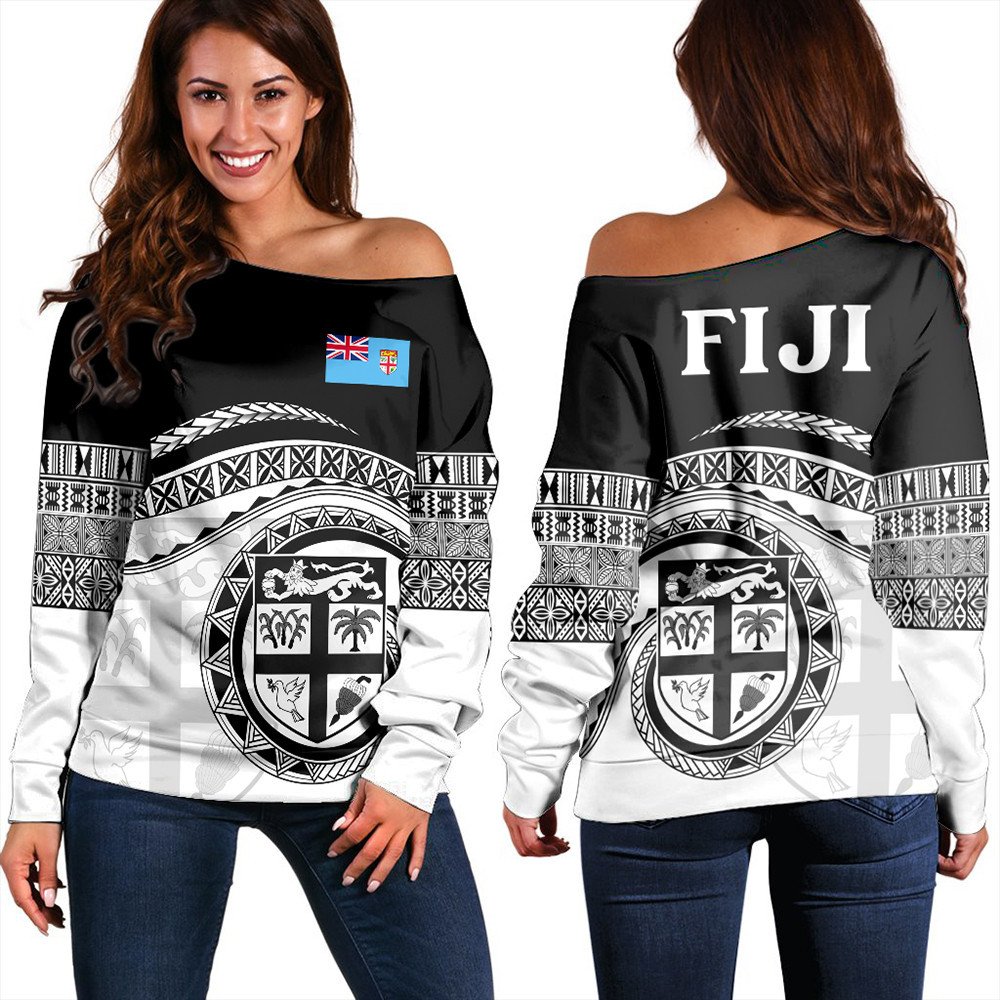 Polynesian Sweatshirt Fiji Rugby Concept Women Off Shoulder