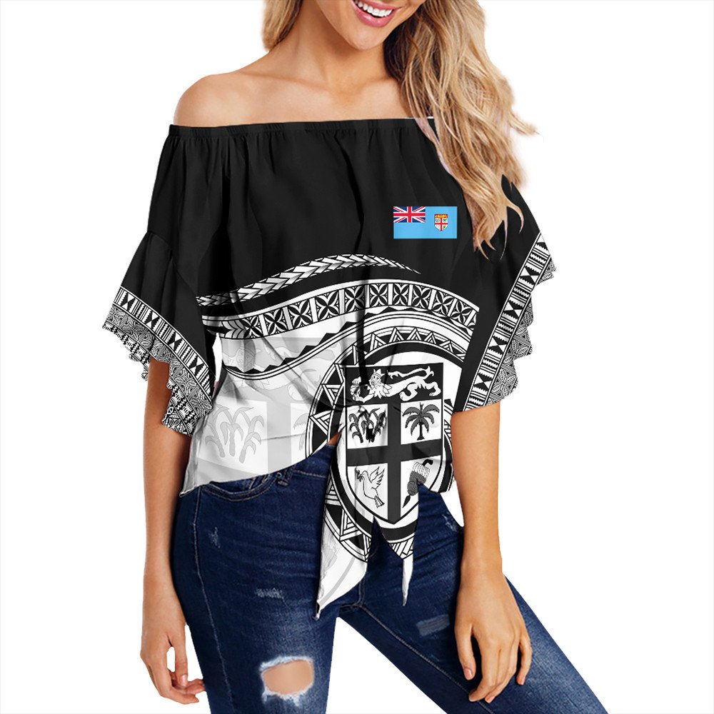 Polynesian Clothing - Fiji Rugby Concept Off Shoulder Wrap Waist Top