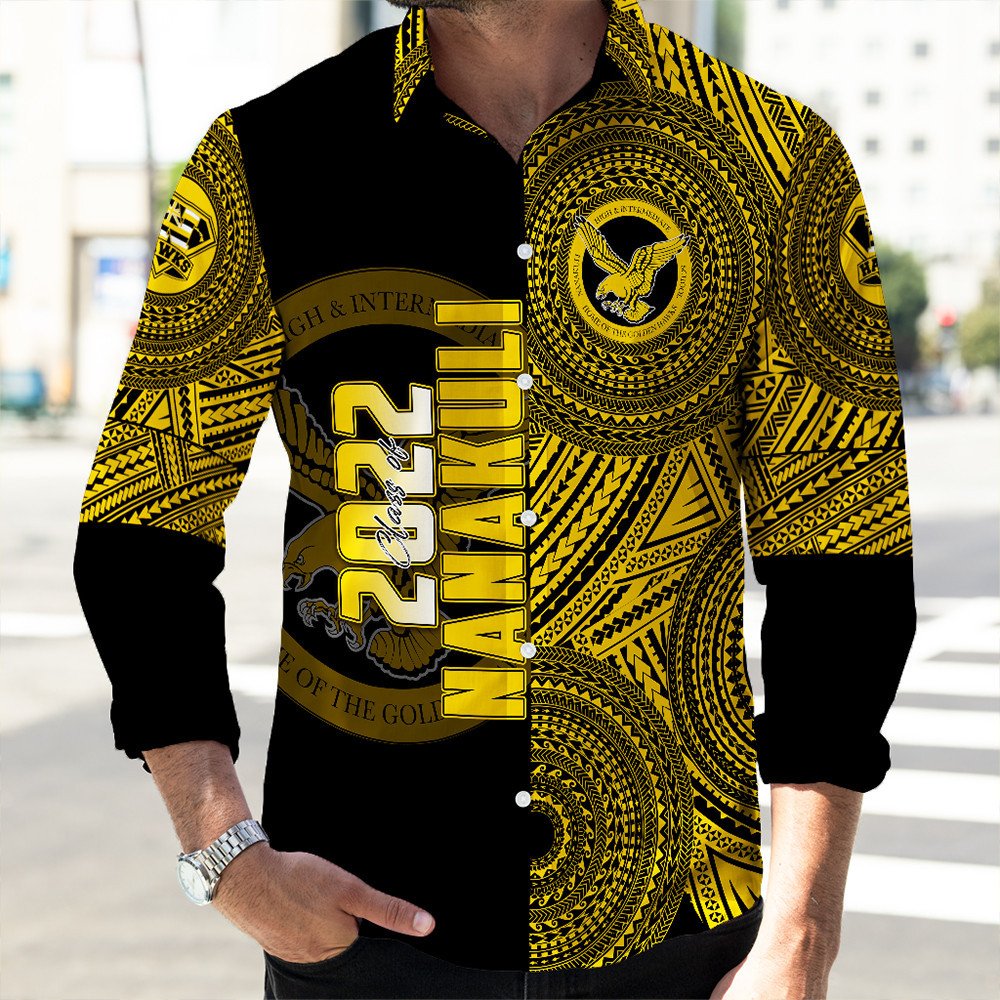 Polynesian Shirt Personalized Hawaii Class Of Nanakuli Long Sleeve Button Shirt