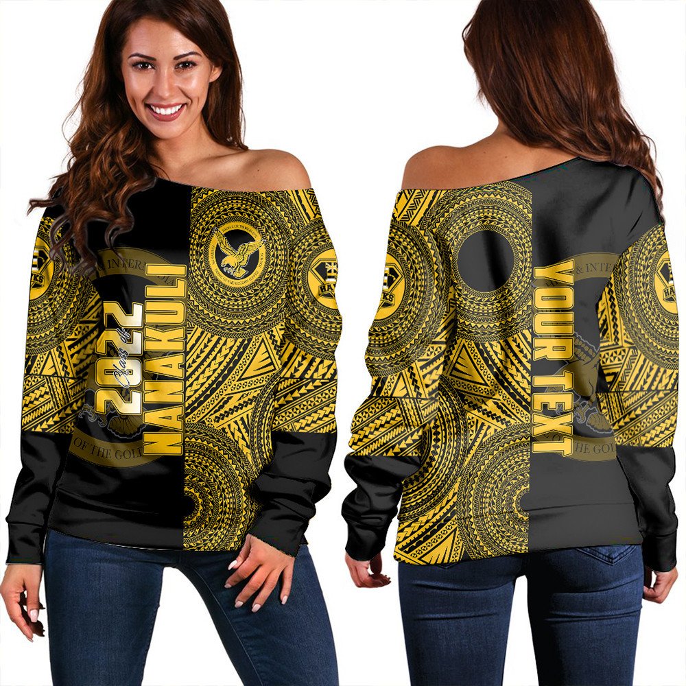 Polynesian Sweatshirt Personalized Hawaii Class Of Nanakuli Women Off Shoulder