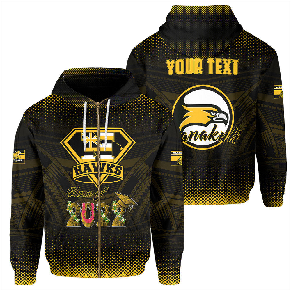 Polynesian Pride Hoodie Hawaii Class Of Nanakuli Golden Hawks Zip Hoodie
