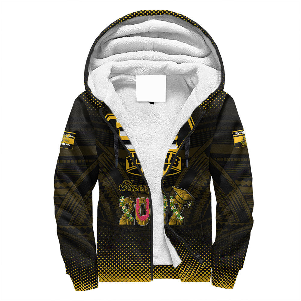 Polynesian Hoodie Personalized Hawaii Class Of Nanakuli Golden Hawks Sherpa Hoodie