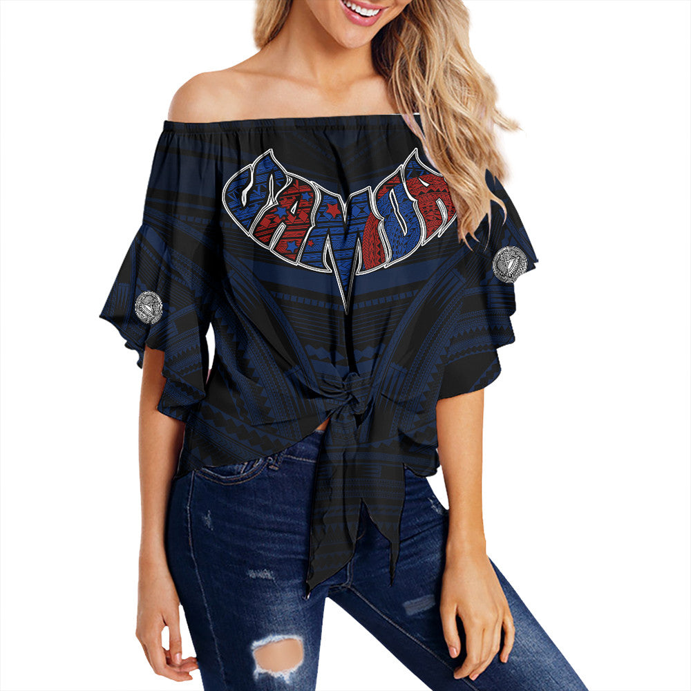 Polynesian Clothing - American Samoa Forever Off Shoulder Wrap Waist Top