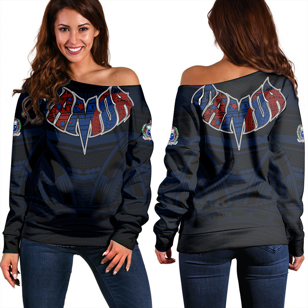 Polynesian Sweatshirt Samoa Forever Women Off Shoulder