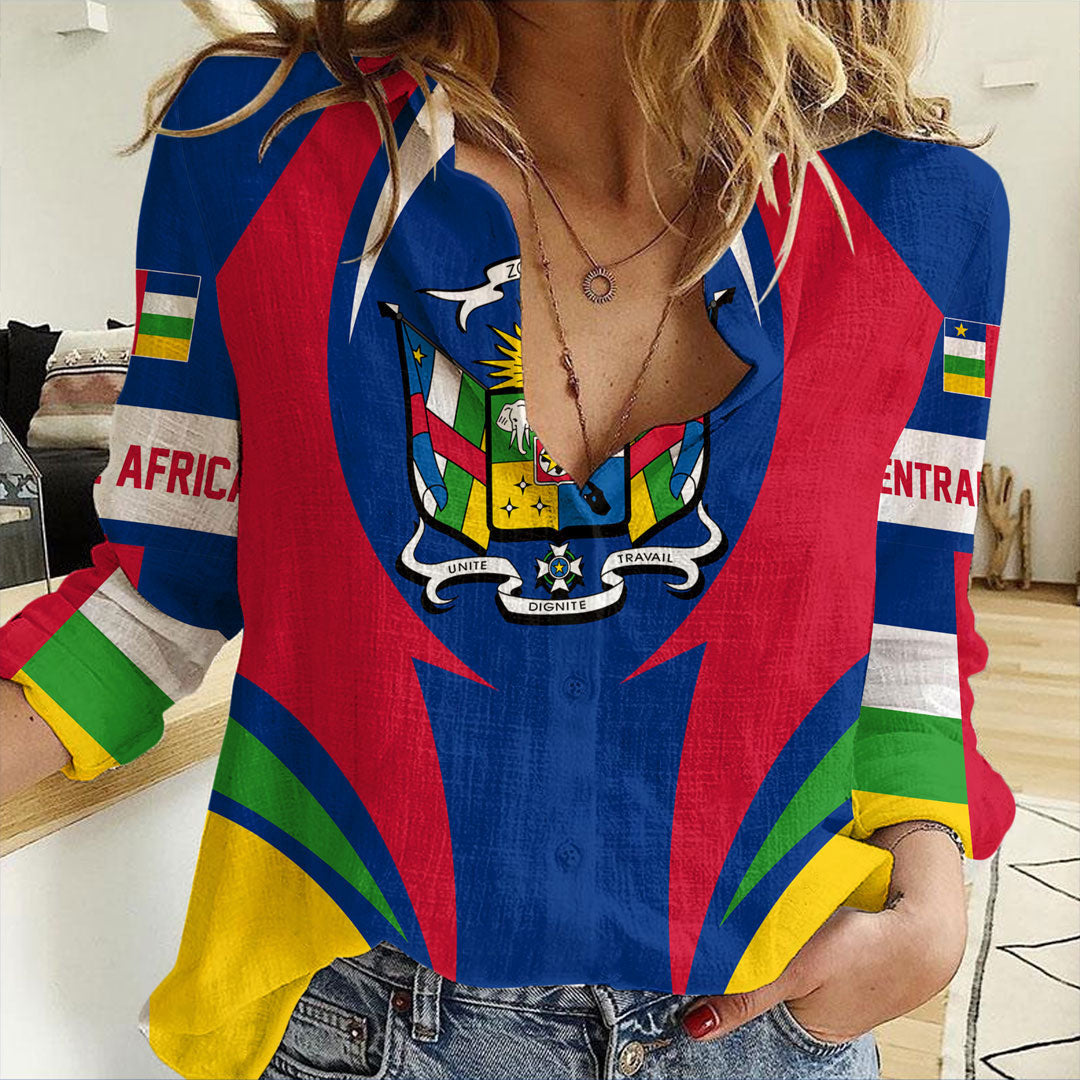 Clothing Central Africa Action Flag Women asual Shirt