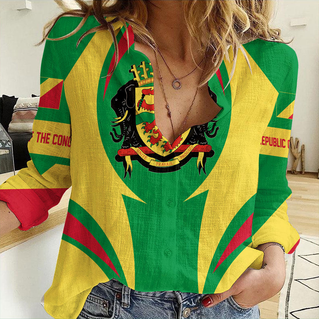 Clothing Republic Of The Congo Action Flag Women asual Shirt