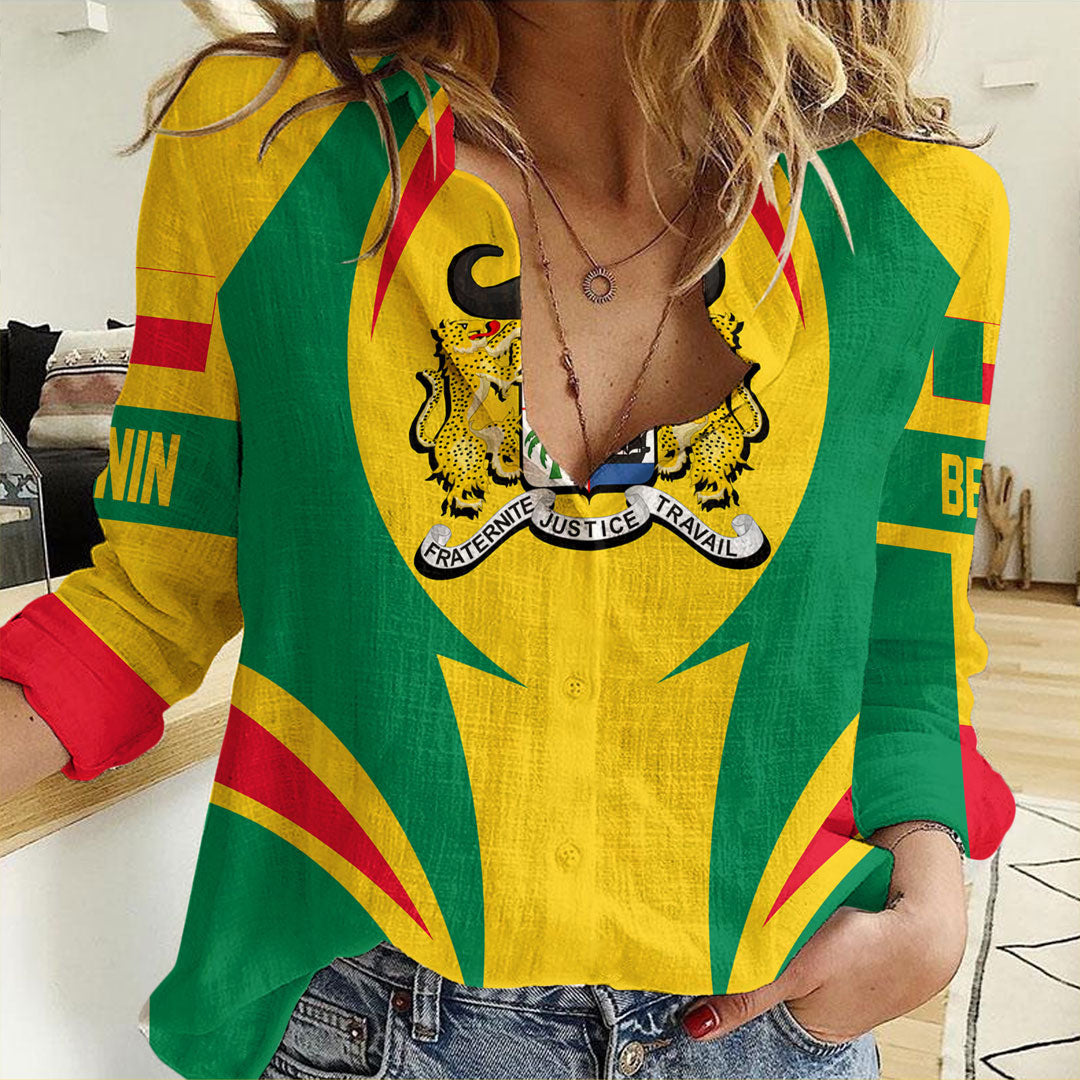 Clothing Benin Action Flag Women asual Shirt