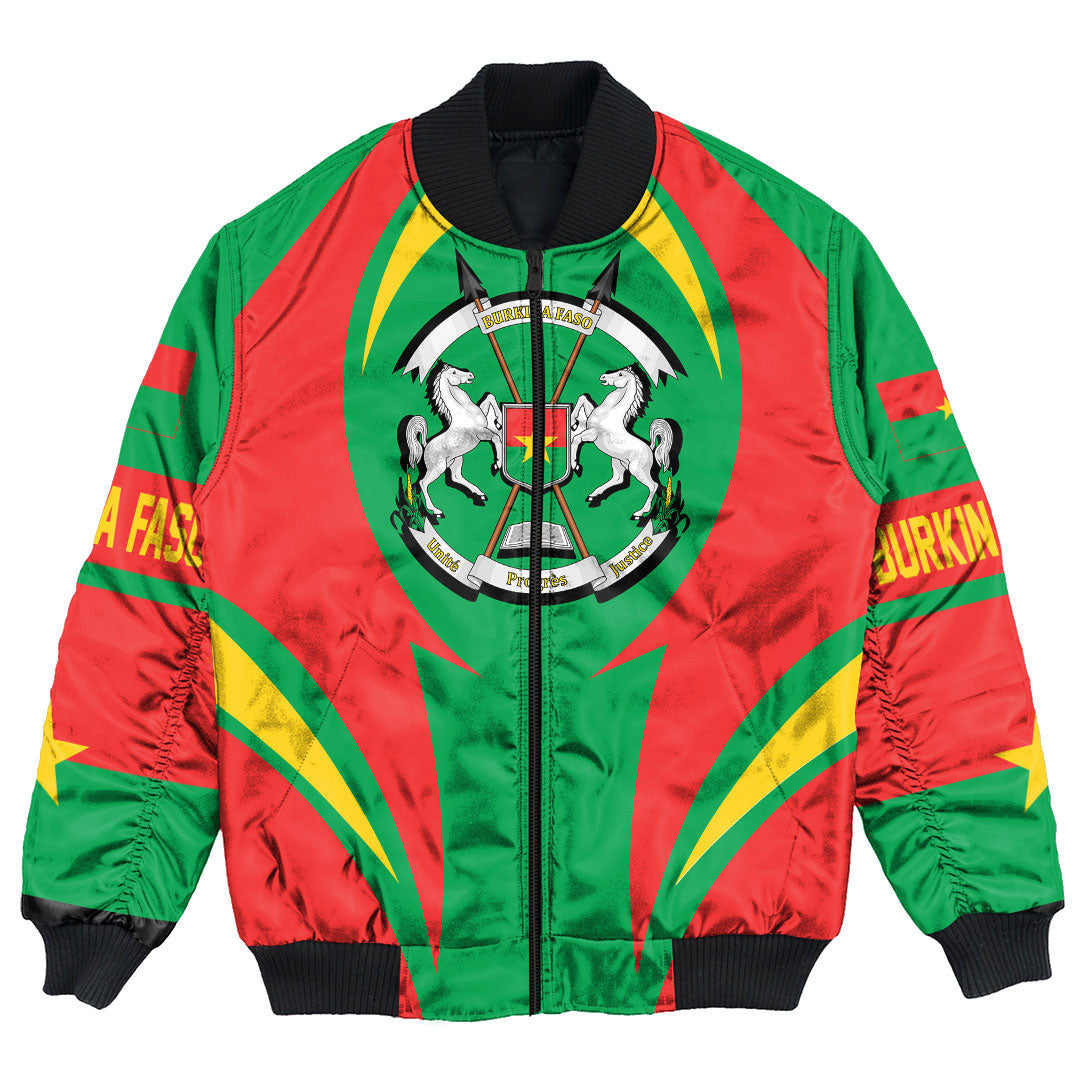 Getteestore Clothing - Burkina Faso Action Flag Bomber Jacket