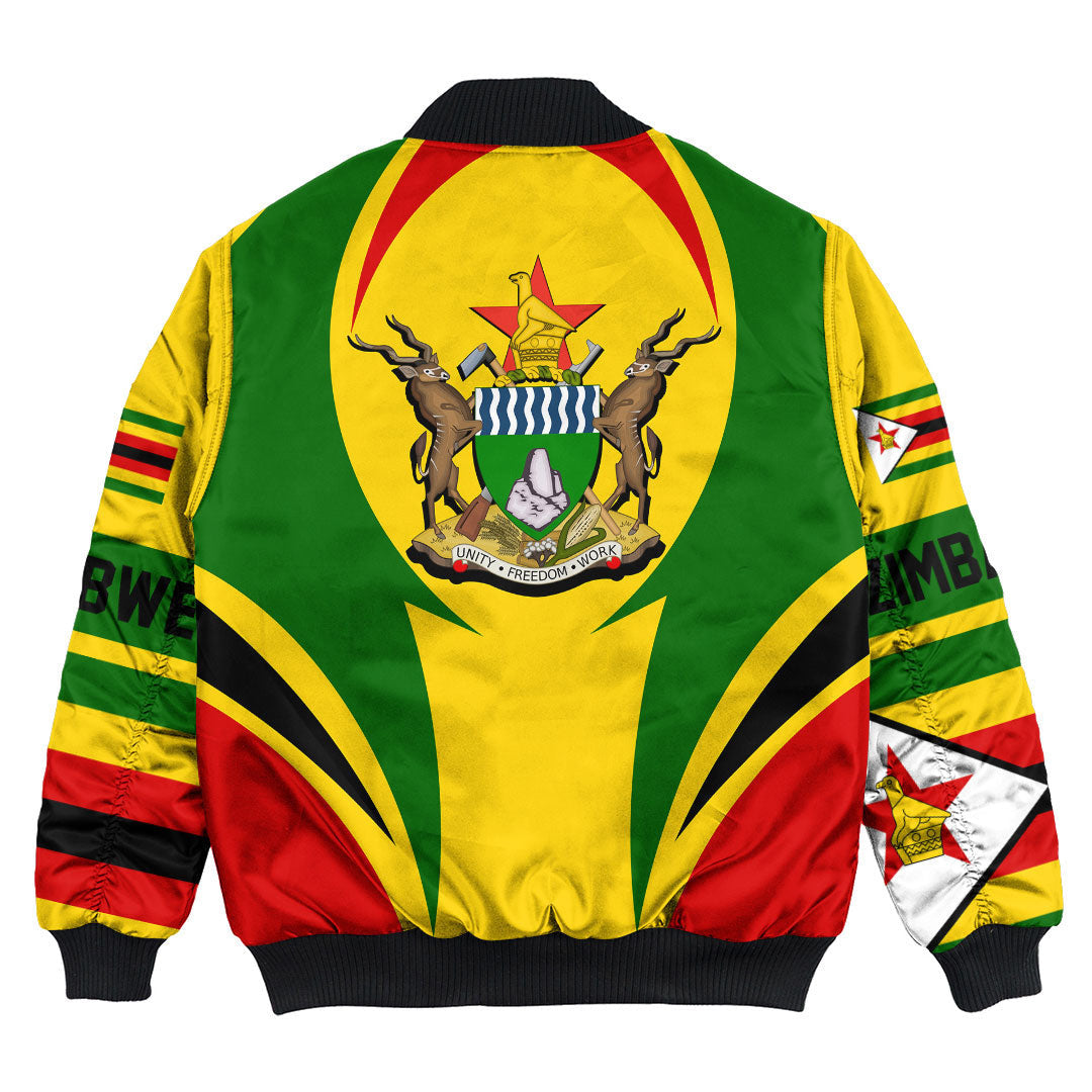 Getteestore Clothing - Zimbabwe Action Flag Bomber Jacket