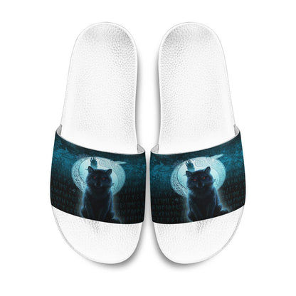 Slide Sandals Fenrir Viking Wolf Cyan Version Slide Sandals