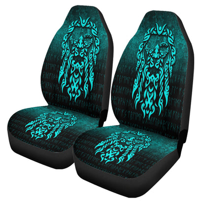 Car Seat Covers Viking God Odin Allfather In Asgard Raven God Cyan Version Car Seat Covers