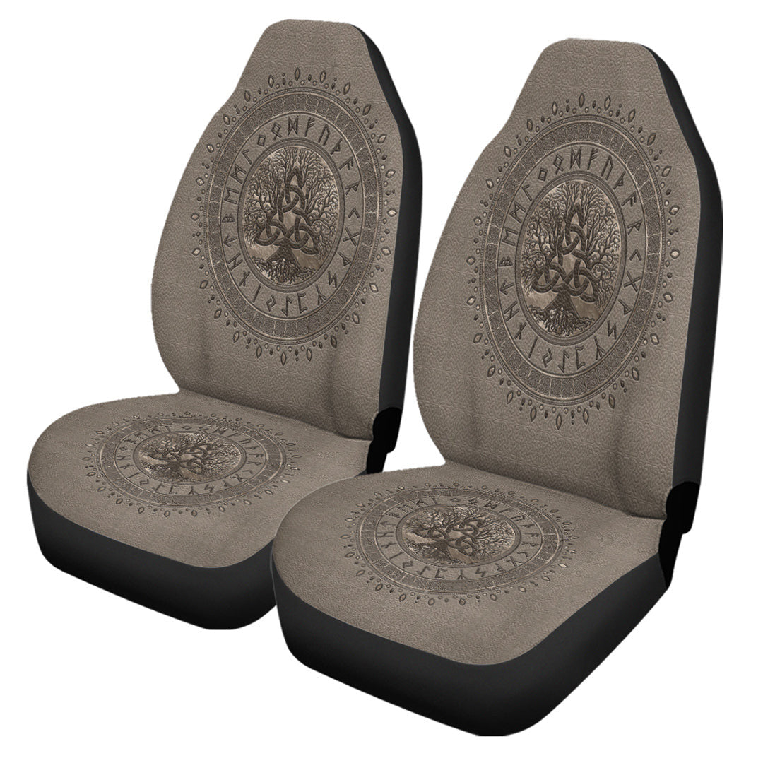Car Seat Covers Tree Of Life With Triquetra Beige Car Seat Covers