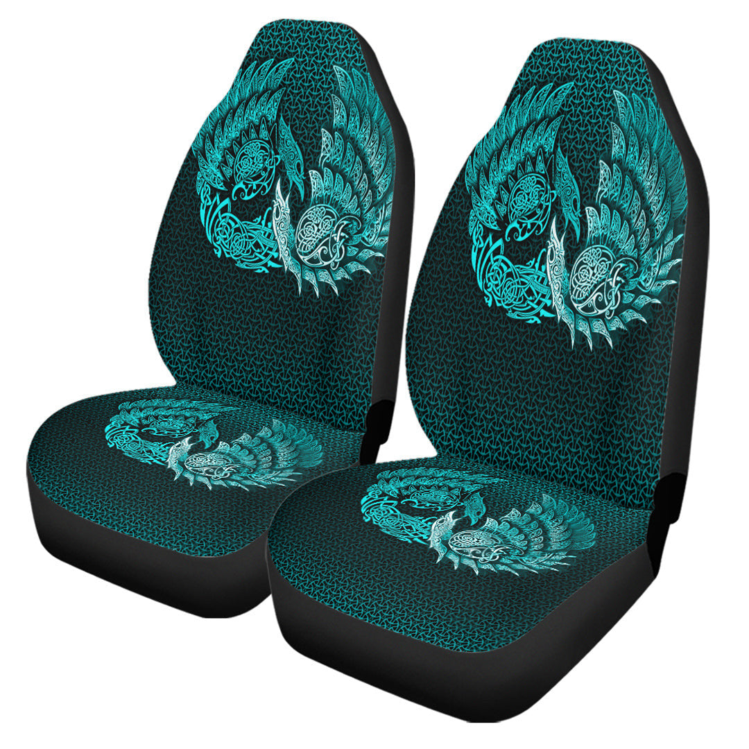 Car Seat Covers Ragnarok Huginn Muninn Cyan Version Car Seat Covers